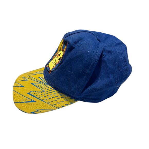 Pokémon Hat Embroidered Pikachu Nintendo Snapback Adjustable Royal Blue Youth OS - Picture 3 of 7